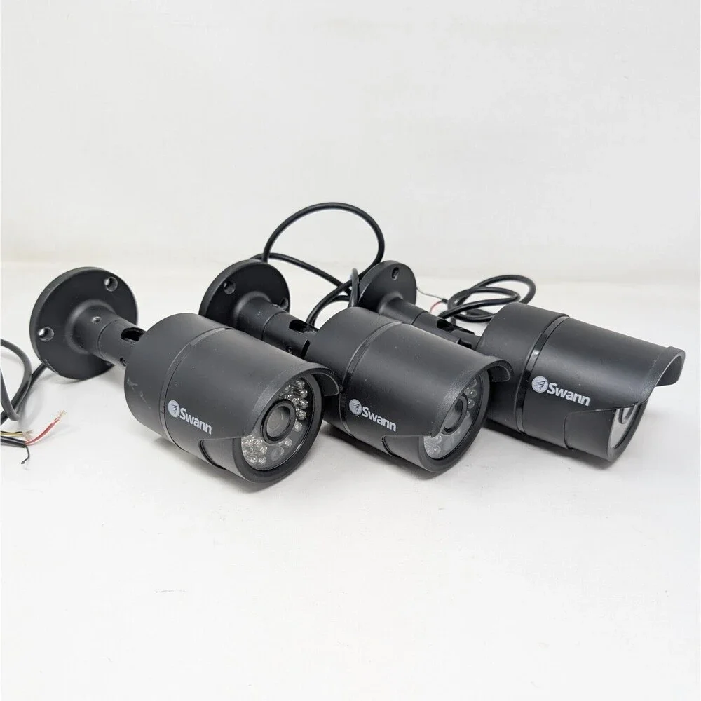 Lot Of 3 Swann PRO-A850 720p HD Outdoor Bullet Security Camera For Parts Repair